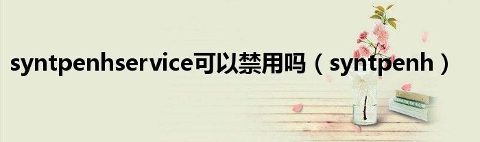 syntpenhservice可以禁用嗎（syntpenh）