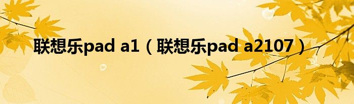 聯(lián)想樂pad a1（聯(lián)想樂pad a2107）