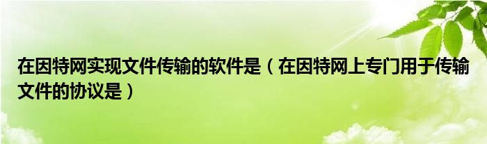 在因特網實現(xiàn)文件傳輸?shù)能浖牵ㄔ谝蛱鼐W上專門用于傳輸文件的協(xié)議是）