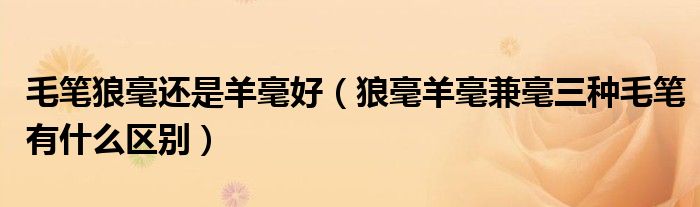 毛筆狼毫還是羊毫好（狼毫羊毫兼毫三種毛筆有什么區(qū)別）