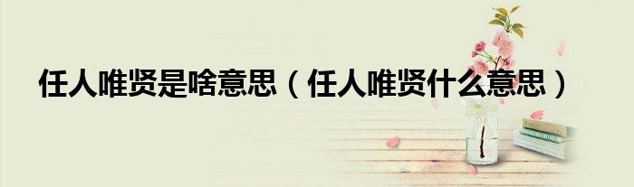 任人唯賢是啥意思（任人唯賢什么意思）