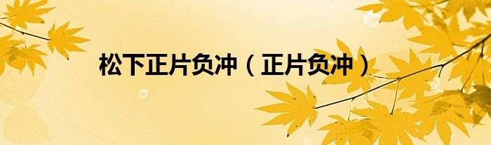 松下正片負(fù)沖（正片負(fù)沖）