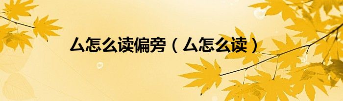 厶怎么讀偏旁（厶怎么讀）