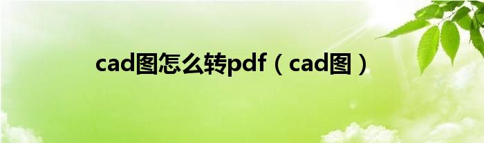 cad圖怎么轉(zhuǎn)pdf（cad圖）