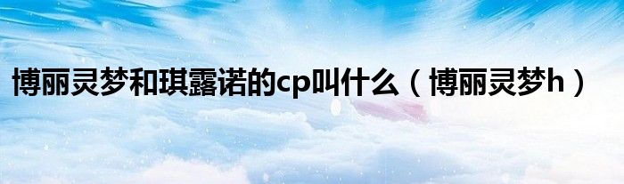博麗靈夢(mèng)和琪露諾的cp叫什么（博麗靈夢(mèng)h）