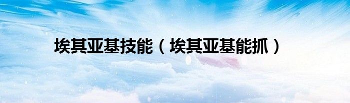 埃其亞基技能（埃其亞基能抓）