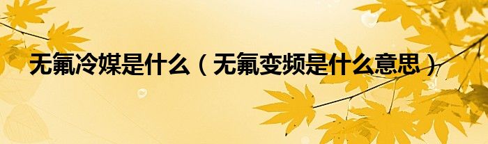 無氟冷媒是什么（無氟變頻是什么意思）