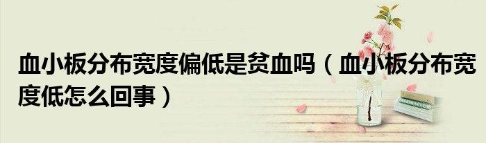 血小板分布寬度偏低是貧血嗎（血小板分布寬度低怎么回事）