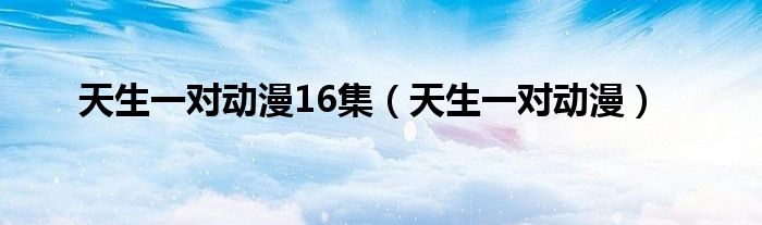 天生一對動漫16集（天生一對動漫）