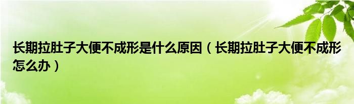 長期拉肚子大便不成形是什么原因（長期拉肚子大便不成形怎么辦）