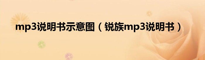 mp3說明書示意圖（銳族mp3說明書）