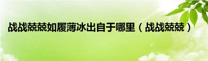 戰(zhàn)戰(zhàn)兢兢如履薄冰出自于哪里（戰(zhàn)戰(zhàn)兢兢）