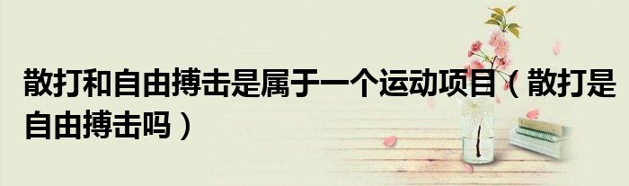 散打和自由搏擊是屬于一個運(yùn)動項(xiàng)目（散打是自由搏擊嗎）