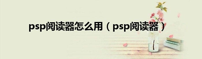 psp閱讀器怎么用（psp閱讀器）
