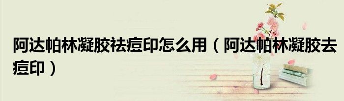 阿達(dá)帕林凝膠祛痘印怎么用（阿達(dá)帕林凝膠去痘?。? />
                                         </a>
                                    </div>
                                 <div   id=