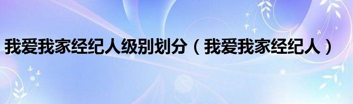 我愛我家經(jīng)紀(jì)人級別劃分（我愛我家經(jīng)紀(jì)人）