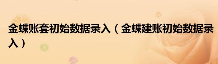 金蝶賬套初始數(shù)據(jù)錄入（金蝶建賬初始數(shù)據(jù)錄入）