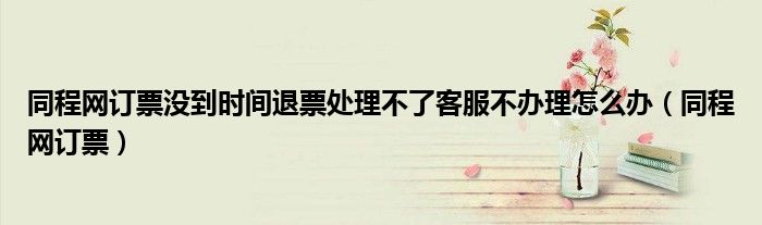同程網(wǎng)訂票沒(méi)到時(shí)間退票處理不了客服不辦理怎么辦（同程網(wǎng)訂票）