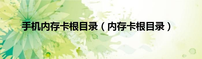 手機(jī)內(nèi)存卡根目錄（內(nèi)存卡根目錄）