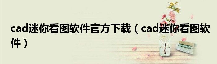 cad迷你看圖軟件官方下載（cad迷你看圖軟件）