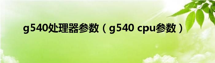g540處理器參數（g540 cpu參數）