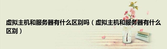虛擬主機(jī)和服務(wù)器有什么區(qū)別嗎（虛擬主機(jī)和服務(wù)器有什么區(qū)別）