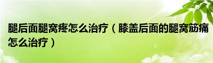 腿后面腿窩疼怎么治療（膝蓋后面的腿窩筋痛怎么治療）