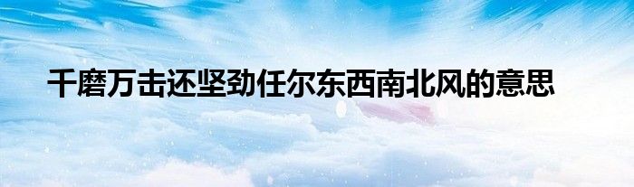 千磨萬(wàn)擊還堅(jiān)勁任爾東西南北風(fēng)的意思