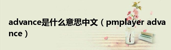 advance是什么意思中文（pmplayer advance）