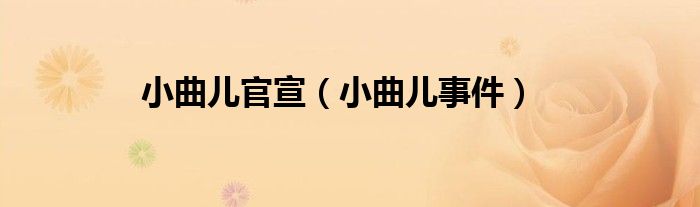 小曲兒官宣（小曲兒事件）