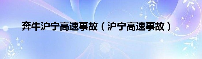 奔牛滬寧高速事故（滬寧高速事故）
