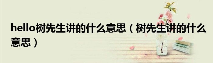 hello樹先生講的什么意思（樹先生講的什么意思）