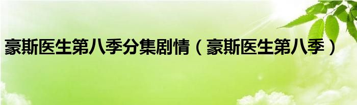 豪斯醫(yī)生第八季分集劇情（豪斯醫(yī)生第八季）