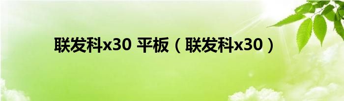 聯(lián)發(fā)科x30 平板（聯(lián)發(fā)科x30）