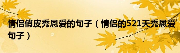 情侶俏皮秀恩愛(ài)的句子（情侶的521天秀恩愛(ài)句子）