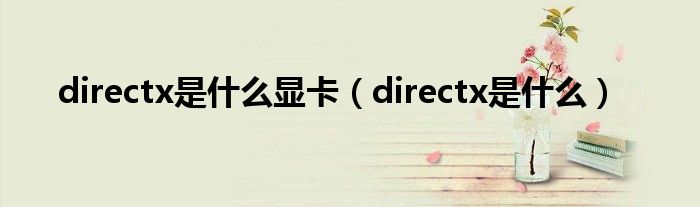 directx是什么顯卡（directx是什么）