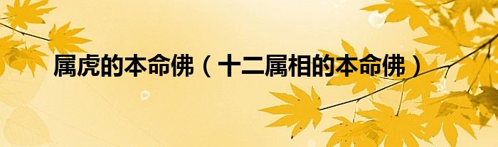 屬虎的本命佛（十二屬相的本命佛）