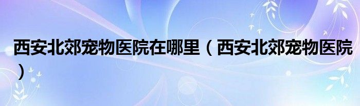 西安北郊寵物醫(yī)院在哪里（西安北郊寵物醫(yī)院）