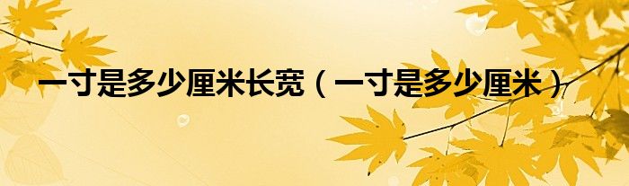 一寸是多少厘米長(zhǎng)寬（一寸是多少厘米）