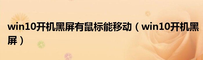 win10開(kāi)機(jī)黑屏有鼠標(biāo)能移動(dòng)（win10開(kāi)機(jī)黑屏）