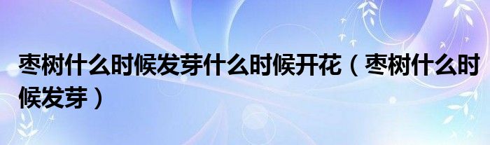 棗樹什么時(shí)候發(fā)芽什么時(shí)候開花（棗樹什么時(shí)候發(fā)芽）