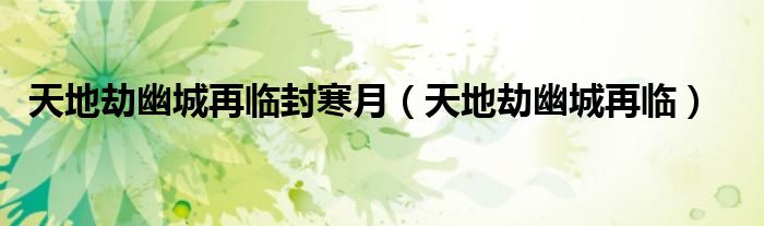 天地劫幽城再臨封寒月（天地劫幽城再臨）