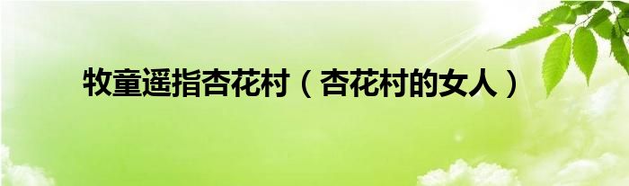 牧童遙指杏花村（杏花村的女人）