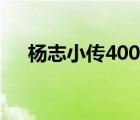 楊志小傳400字左右（楊志小傳400字）