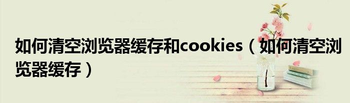 如何清空瀏覽器緩存和cookies（如何清空瀏覽器緩存）