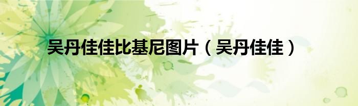 吳丹佳佳比基尼圖片（吳丹佳佳）