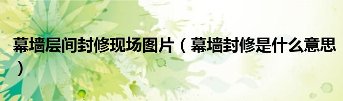 幕墻層間封修現(xiàn)場(chǎng)圖片（幕墻封修是什么意思）