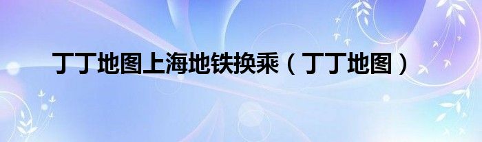 丁丁地圖上海地鐵換乘（丁丁地圖）