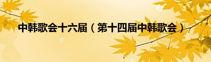 中韓歌會十六屆（第十四屆中韓歌會）