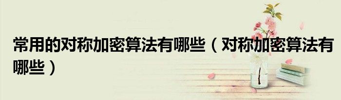 常用的對稱加密算法有哪些（對稱加密算法有哪些）